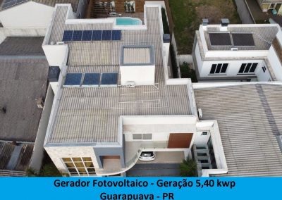 Gerador Fotovoltaico – 5,40kwp – Guarapuava – Pr
